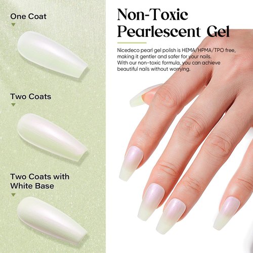 Nicedeco Gel Nail Polish 1 Pcs 15ml Pearlescent Gel Polish Soak Off LED U V Gel for Nail Art Manicure Salon DIY - 001