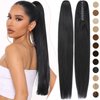 Rich Choices Claw Clip Ponytail Extension Human Hair Real Hair Ponytail Extension Balayage Jet Black 14 Inch 105g One Piece Clip In Long Ponytail Hair Extensions Straight For Women #1
