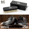 Premium Horsehair Shoe Polish Brush – Handcrafted Beechwood Shoe Brush for Shine and Buffing – Luxurious Shoe Shine Brush with Soft Horsehair Bristles (Black + White)