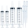 4 Pack Large Syringes for Liquid, 20ml & 60ml Plastic Syringe for Measuring, Lip Gloss TKP Lipgloss Base Flavoring Oil Food Oral Medicine Injection Feeding- with Tip Cap and Pipettes