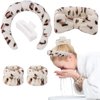 Canitor Spa Headband Wrist Bands Set with Hair Clips Skincare Headband for Washing Face Non Slip Puffy Terry Cloth Makeup Headband Cute Women Teen Girls Gifts Trendy Stuff Hair Accessories