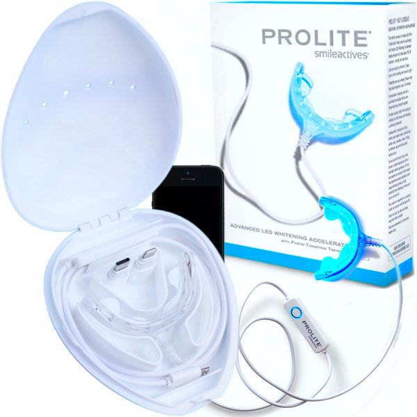 Smileactives Teeth Whitening Products- Prolite LED Teeth Whitening Kit at Home Accelerated Teeth Whitener Kit for White Teeth