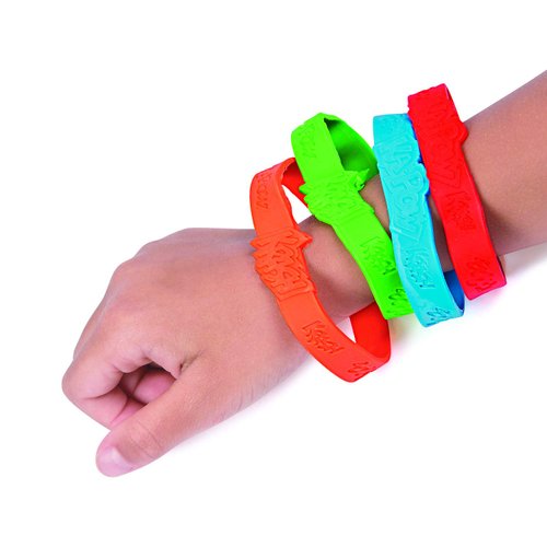 Fun Express Superhero Saying Rubber Bracelets (24 Pieces) Classroom Incentives, School Store Supplies, Party Favors