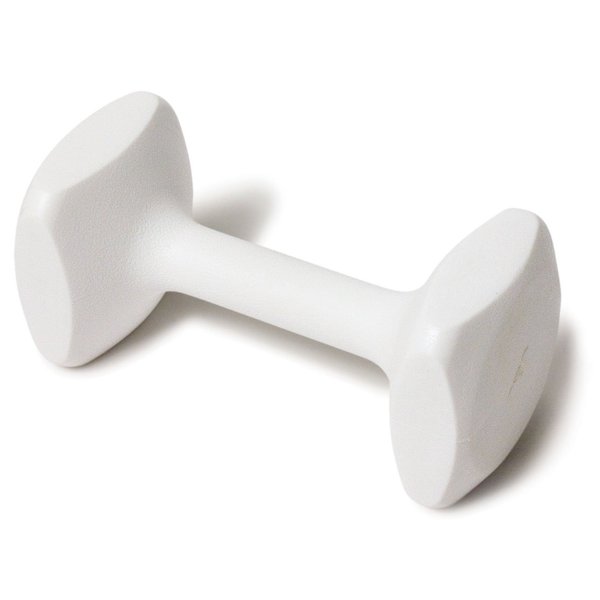 J&J Dog Supplies Obedience Retrieving Dumbbell with 2 3/4" Ends, 3" Wide Bit and 13/16" Diameter Bit, White , Medium