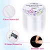 Stretchy String for Bracelets, Cridoz 0.5mm Clear Elastic String Stretch Cord Bracelet String with 2 Pcs Beading Needles for Seed Beads, Pony Beads, Bracelets and Jewelry Making