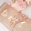 Rose ​Gold 30th Birthday Sash and Tiara for Women, 30th Birthday Decorations Women, 30 & Fabulous Birthday Sash and Crown Set, 30th Birthday Gifts for Women, Happy 40th Birthday Party Supplies