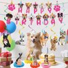 Coskingland Dog Birthday Party Decorations - 12PCS Cute Dog Birthday Decorations Boy Girl Dog Birthday Decorations Doggie Birthday Party Supplies Happy Birthday Banner Hanging Swirls Table Decor