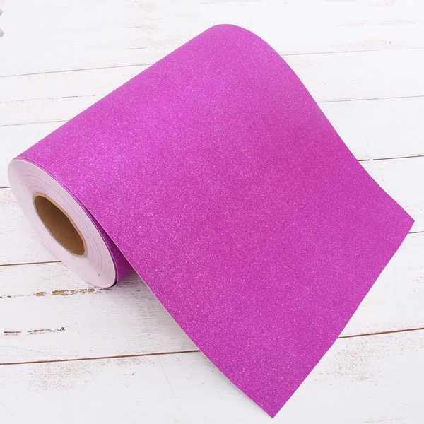 Threadart Hot Pink Glitter Vinyl Peel and Stick Paper Self Adhesive 12" Wide x 3yd Long Roll (72 Inches Long) | Removable for Stickers, Walls, Furniture, Decals, Decorations, Parties, Crafts