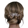 SWEETV Bridal Hair Comb Clip Pin Rhinestone Pearl Wedding Hair Accessories for Bride Bridesmaid, Silver
