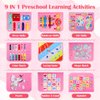 Busy Board, Montessori Toys for 1 2 3 4 Year Old Girl Birthday Gifts, Educational Sensory Toy for Learning Activities Fine Motor Skills, Road Trip Airplane Travel Toys for Toddlers Kids Age 1-3 2-4