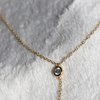 14k Vermeil Dainty Drop Y Lariat Necklace with Diamond, Gold Drop Necklace, Gold Necklace Formal Wedding Guest Jewelry for Women, Womens Necklaces Trendy (Gold, Double CZ Lariat)