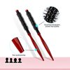 Mini Quiff Roller Brush for Blow Drying and Curling - 1/2 Inch Portable Travel Brush with Wooden Handle and Nylon Bristles for Styling Short, Fine Hair