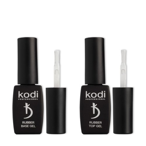 kodi professional Rubber Base and Top Coat Gel Polish UV LED - Base Coat & Top Coat Set Nails Manicure Kit Gel Nail Polish for Long-Lasting Nails (2 x 8 ml) (8ML)