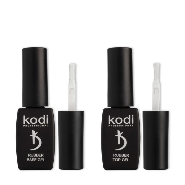 kodi professional Rubber Base and Top Coat Gel Polish UV LED - Base Coat & Top Coat Set Nails Manicure Kit Gel Nail Polish for Long-Lasting Nails (2 x 8 ml) (8ML)