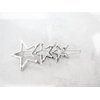 Generic Silver metal triple star hair clip clamp barrette snap clip
