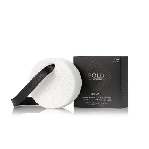 Spongelle Bold - Homme Buffer with Built-in Body Wash for Men 20+ Washes 3.5oz