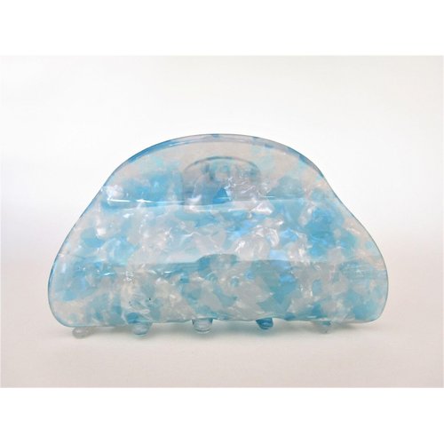 Generic Mixed turquoise blue and white marbled hair claw clip