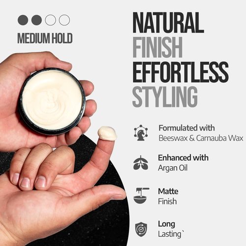 AceMan Hair Wax - Medium Hold Matte Finish | Men's Hair Styling Cream | Adds Volume & Texture | Ideal for Short & Medium Styles | No Shine or Grease | Barber Approved - 2.8 oz