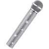 Fake Microphone Prop Sparkly Bling Rhinestones Microphone Prop Plastic Play Microphone Pretend Glitter Bedazzled Microphones for Disco Stage Living Broadcast Live Streaming Party(Silver)