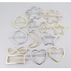 Gold heart barrette outline shape metal hair clip barrette gold shiny clip