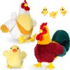 Skylety 3 Pcs Chicken Stuffed Animal Gifts Set Chicken Plush Chicken Stuffed Toy Cute Chicken and Cocky Rooster Plush Little Baby Chick Toys for Baby Shower Party Favor Birthday Supplies