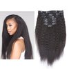 Anrosa Yaki Kinky Straight Clip ins Extensions Human Hair Thick Afro Kinky clip in Extension for African American Black Women Hair Thick Big Volume Natural Hair Color 1B Natural Black 120 Gram 16 Inch