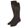 TOUCH Compression Socks for Women, 15-20 mmHg, Ribbed, Cotton, 1 Pair, Brown, Small