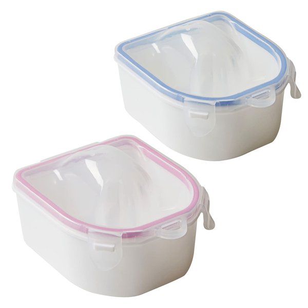 Glamlily Nail Soaking Bowl for Manicure and Acrylic Gel Polish Remover (Blue, Pink, 2 Pack)