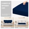 Easy-Going 100% Waterproof Chair Sofa Seat Cushion Slipcovers Couch Cushion Cover Stretch Furniture Protector for Kids, Pets (2-Piece Loveseat Cushion, Navy)