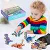 LENGRUIA Dinosaur Assembly Magnetic Building Blocks Toys,Dinosaur Snap Together Building Toys for 3-8 Years Old