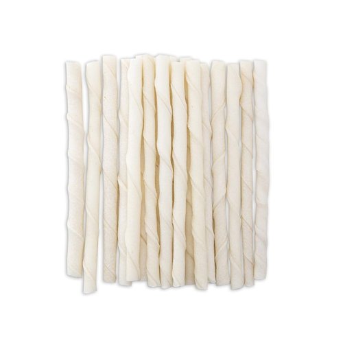 Dog Chew Treats Rawhide Twist Natural Premium 5" Twisted Dental Choose Quantity (50 Pack, Natural)