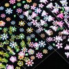 Flywindy 30 Sheets Flower Nail Art Stickers Self-Adhesive Colorful Pegatinas Uñas Small Flower Five Petal Floral Nail Decals Cute Flower Design Nail Stickers for Kids Girls Women DIY Nail Supply
