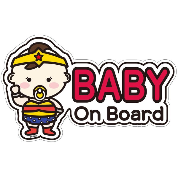 GEEKBEAR Baby on Board Car Sticker - Character Design, Reflective, Weather-Resistant (29. Warrior Girl)