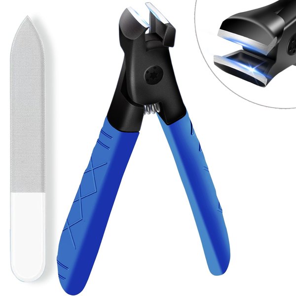 Nail Clippers for Thick Nails Toenails, Thick Nail Clippers for Men Women, Toenail Clipper for Men Curved Edge, Finger Nail Clippers Long Handle, Portable Nail Trimmer for Adult