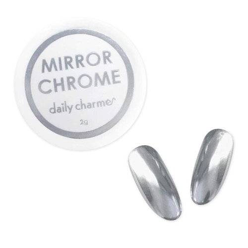 Daily Chrome Mirror Chrome Nail Powder (Silver) 2g, Metallic Nail Art Dip Powder, Mirror Effect Manicure Chrome Powder, Home DIY/Nail Salon Manicure