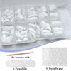 LuckForever Short Press on Nails 240pc Glossy White Press on Nails Short Square Round Fake Nails Full Cover 10 Sheets Nail Adhesive Tabs,Small Wooden Sticks and Nail Files False Nails for Women