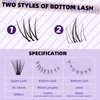 B&Q Eyelash Extension Kit with Bottom Lash Extension 10-18mm 40D D Curl Lash Clusters Kit with Bottom Lashes DIY Lash Extension Kit Bond and Seal Lash Applicator (Kit-40D-D-MIX10-18)