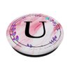 Cell Phone Pop Out Holder,Pink Purple Blue Flower Letter U PopSockets Grip and Stand for Phones and Tablets