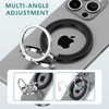 Jawmug Upgraded Magnetic Phone Ring Holder for MagSafe, Magnetic Cell Phone Grip Stand Finger Ring Kickstand, Adjustable Stand for iPhone 15/14/13/12 Series, Android, MagSafe Accessories