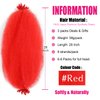 Afro Twist Hair 28 Inch 3 Packs, Springy Afro Twist Hair Pre Fluffed Spring Twist Hair Pre Stretched Wrapping Hair for Soft Locs Hair Extensions (Red#)