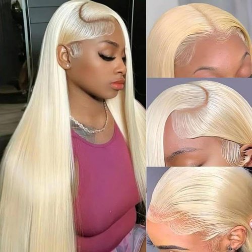 Nuocheng 613 Lace Front Wig Human Hair 32 Inch Blonde 13X6 HD Transparent Lace Front Wigs Human Hair 200% Density Blonde Wig Human Hair Blonde Lace Front Wigs Human Hair (613 Blonde, 32in)