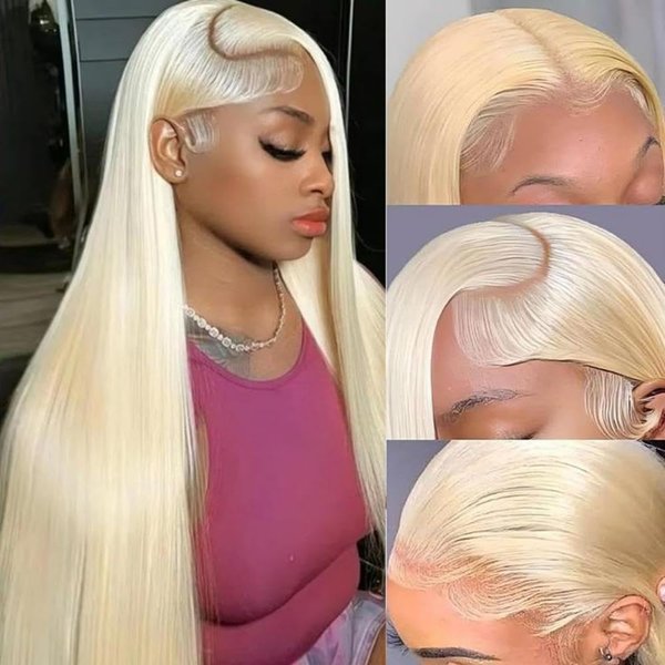 Nuocheng 613 Lace Front Wig Human Hair 32 Inch Blonde 13X6 HD Transparent Lace Front Wigs Human Hair 200% Density Blonde Wig Human Hair Blonde Lace Front Wigs Human Hair (613 Blonde, 32in)