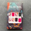 Short Square Press on Nails Halloween Fake Nails Glossy False Nails Pink Black Acrylic Nails Ghost Spider Artificial Nails Full Cover Star Bat Stick on Nails Cute Glue on Nails for Women Manicure