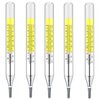 5 pcs Glass Thermometer Mercury Free Clinic Thermometer Traditional Thermometer Dual Scale Mercury Free C&F 5PK