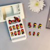 24 Pcs Mosaic Press on Nails Short Square Fake Nails Full Cover Stick on Nails with Colourful Mosaic Design Cute Glossy Artificial Acrylic False Nails for Women and Girls DIY Manicure Decoration