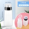 4 Pack 250ml/8.3oz Plastic Push Down Bottle Empty Lockable Pump Dispenser Bottles Cosmetic Container with Flip Cap for Nail Polish Acetone Makeup Remover Toner Liquid