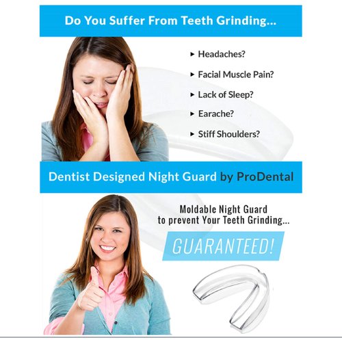 ProDental Thin & Trim Mouth Guard for Grinding Teeth – 6 Pack, USA Made | Bonus: Teeth Whitening System Included | Night Guard Stops Bruxism - Teeth Clenching | Customizable Dental Guard - No BPA