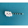 Kawaii Cloud Dollhouse Miniature Bobby Pin Hair Barrette - Smiling Cloud Jewelry - Gift for Her - Blushing Cloud - Rainbow Jewelry - Cute