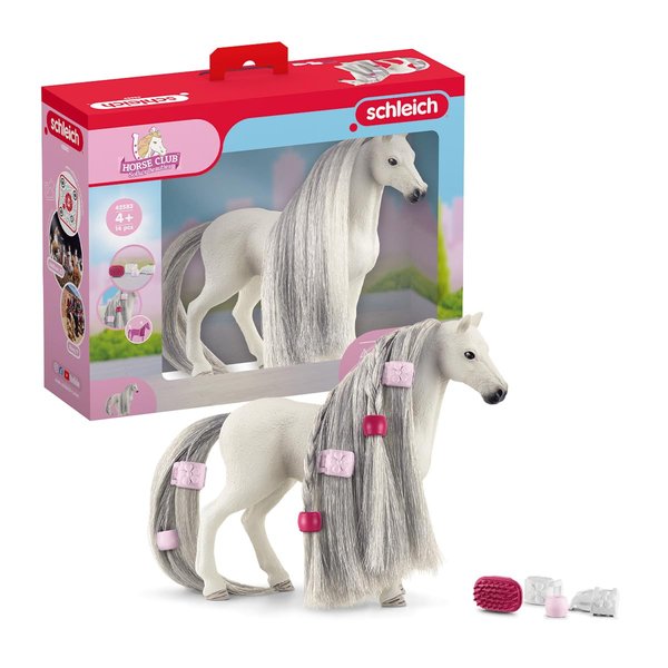 Schleich Horse Club Sofia's Beauties Quarter Horse Mare Playset - 14-Piece Toy Set with Brushable Hair and Grooming Accessories, Imaginative Play for Boys and Girls, Gift for Kids Ages 4+