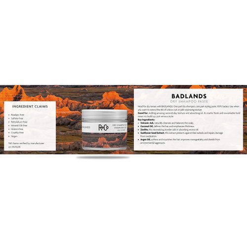 R+Co Badlands Dry Shampoo Paste | Volumizing Texture + Reworkable Hold | Vegan + Cruelty-Free | 2.2 Oz